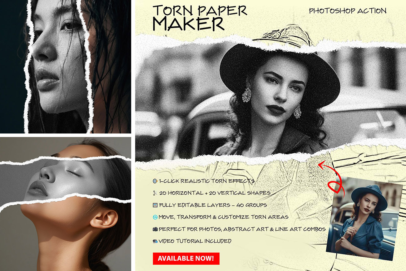 Realistic Torn Ripped Paper Maker