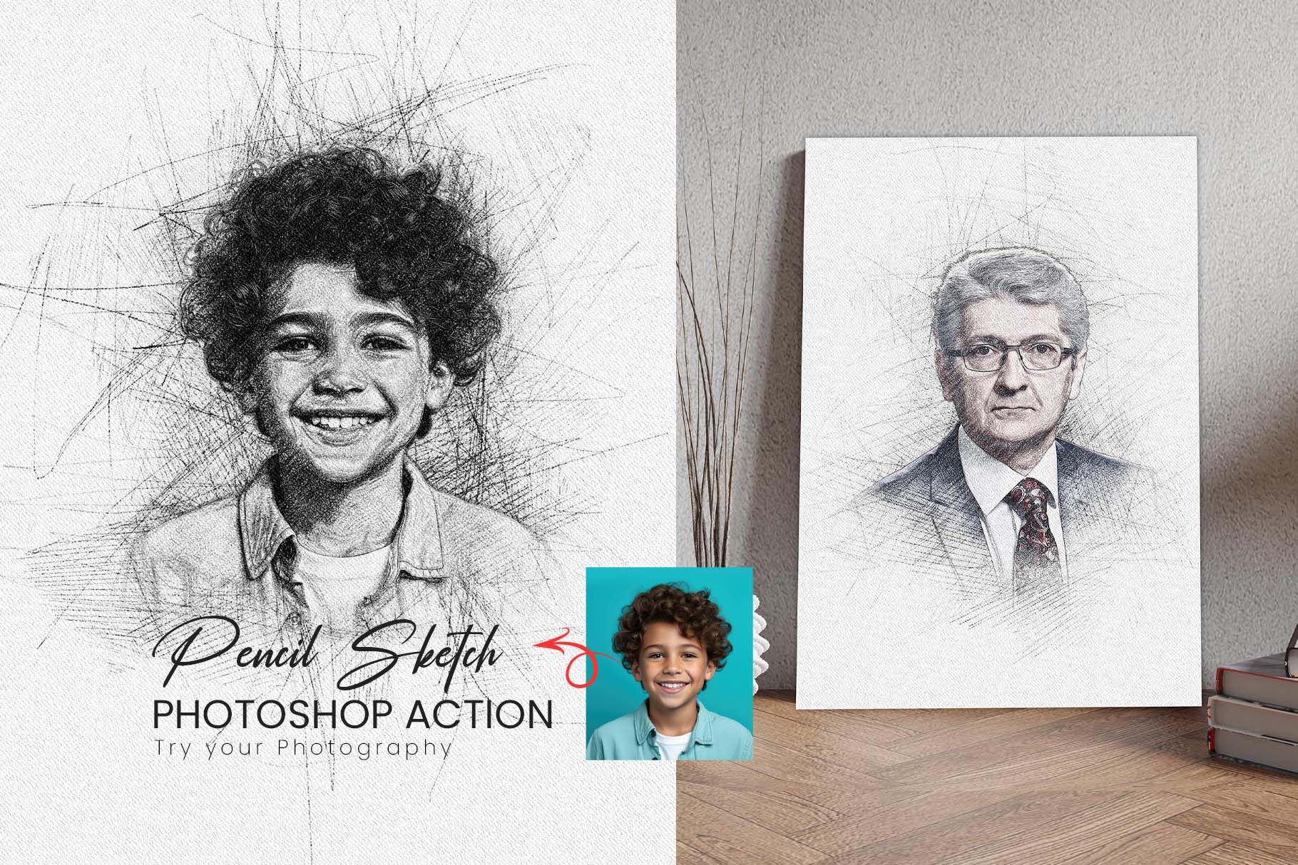 Pencil Sketch Maker – Realistic Hand-Drawn Photoshop Action