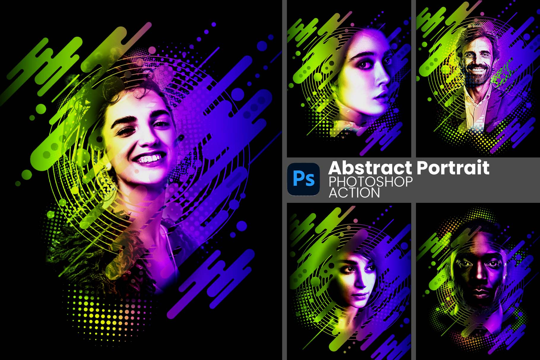 Abstract Portrait Photoshop Action