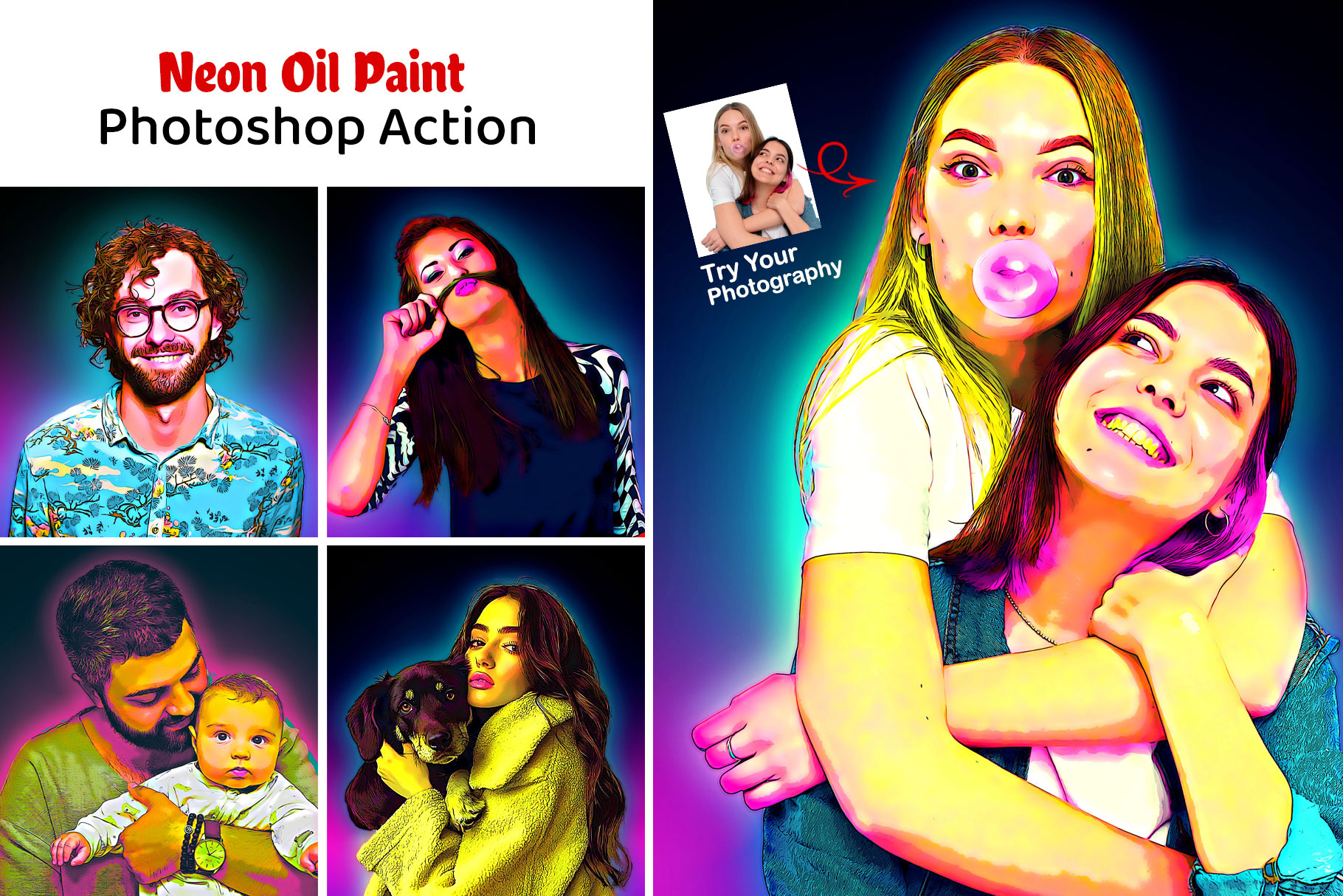 Neon Vibes Transform Your Photos with Oil Paint Effect