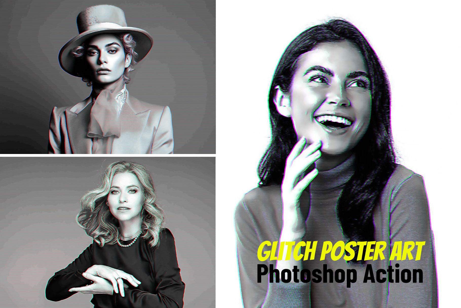 Glitch Poster art Photoshop Action