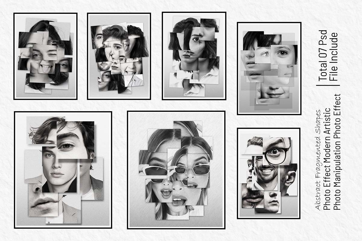 Abstract Fragmented Shapes Template