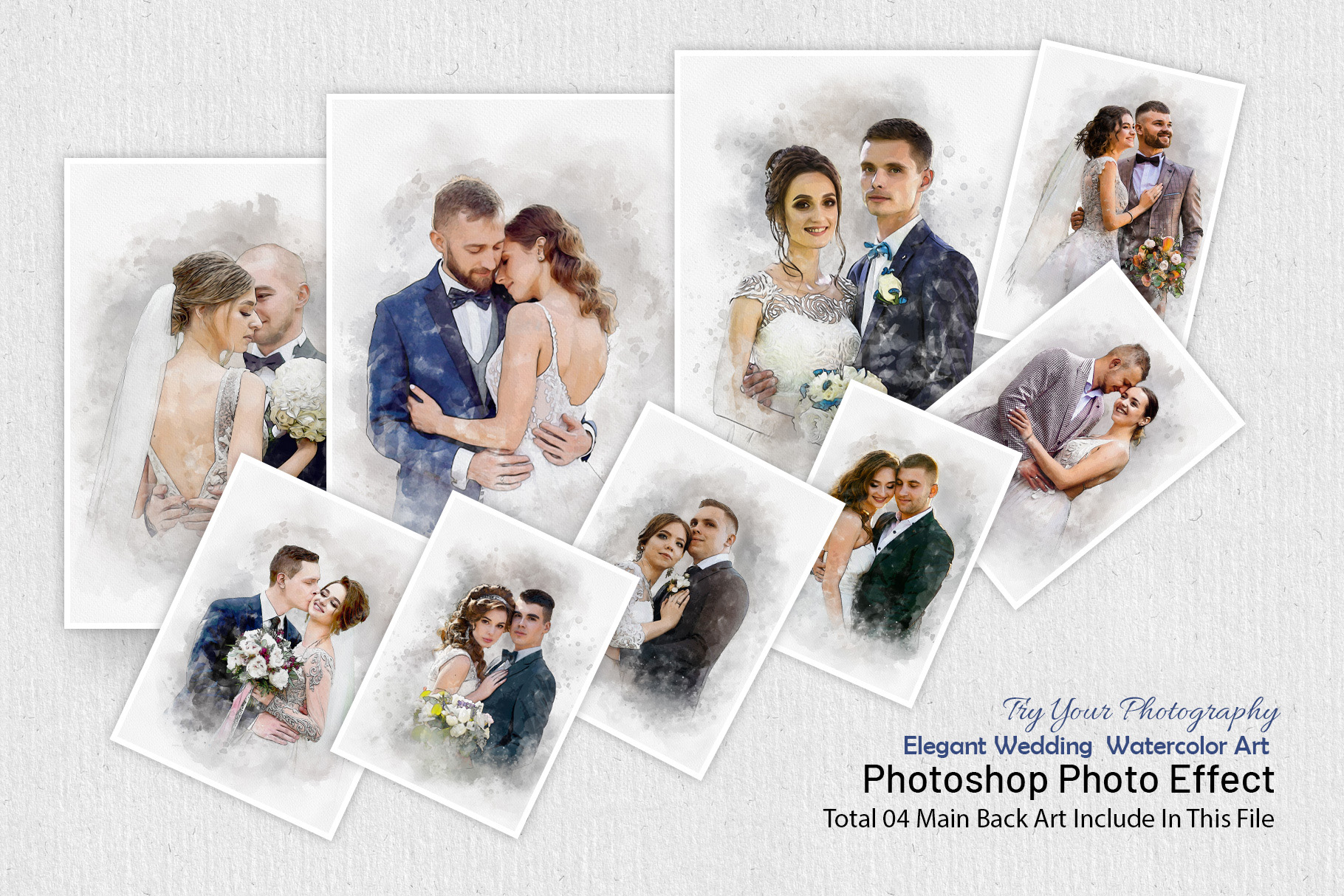 Elegant Wedding Watercolor Photo Effect
